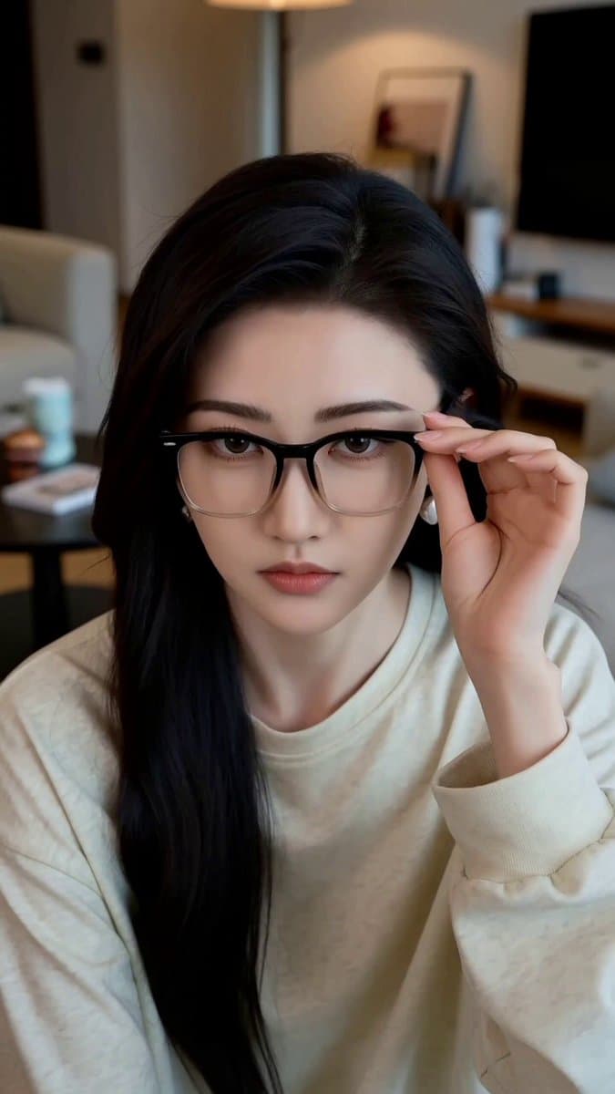 摘眼镜后的甜酷反差变装