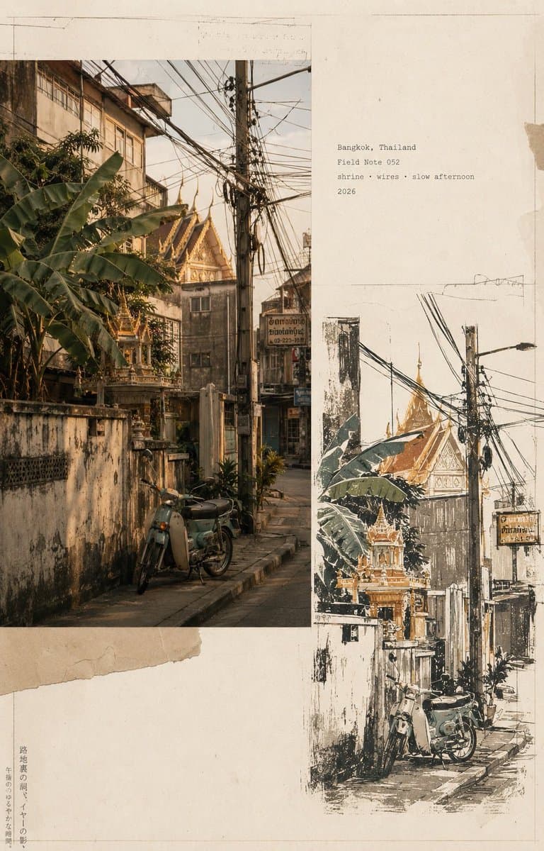 复古旅行日志拼贴画
