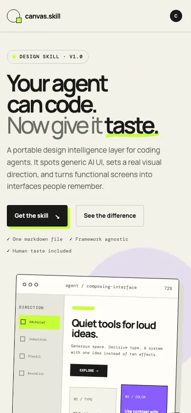 Generated mobile UI