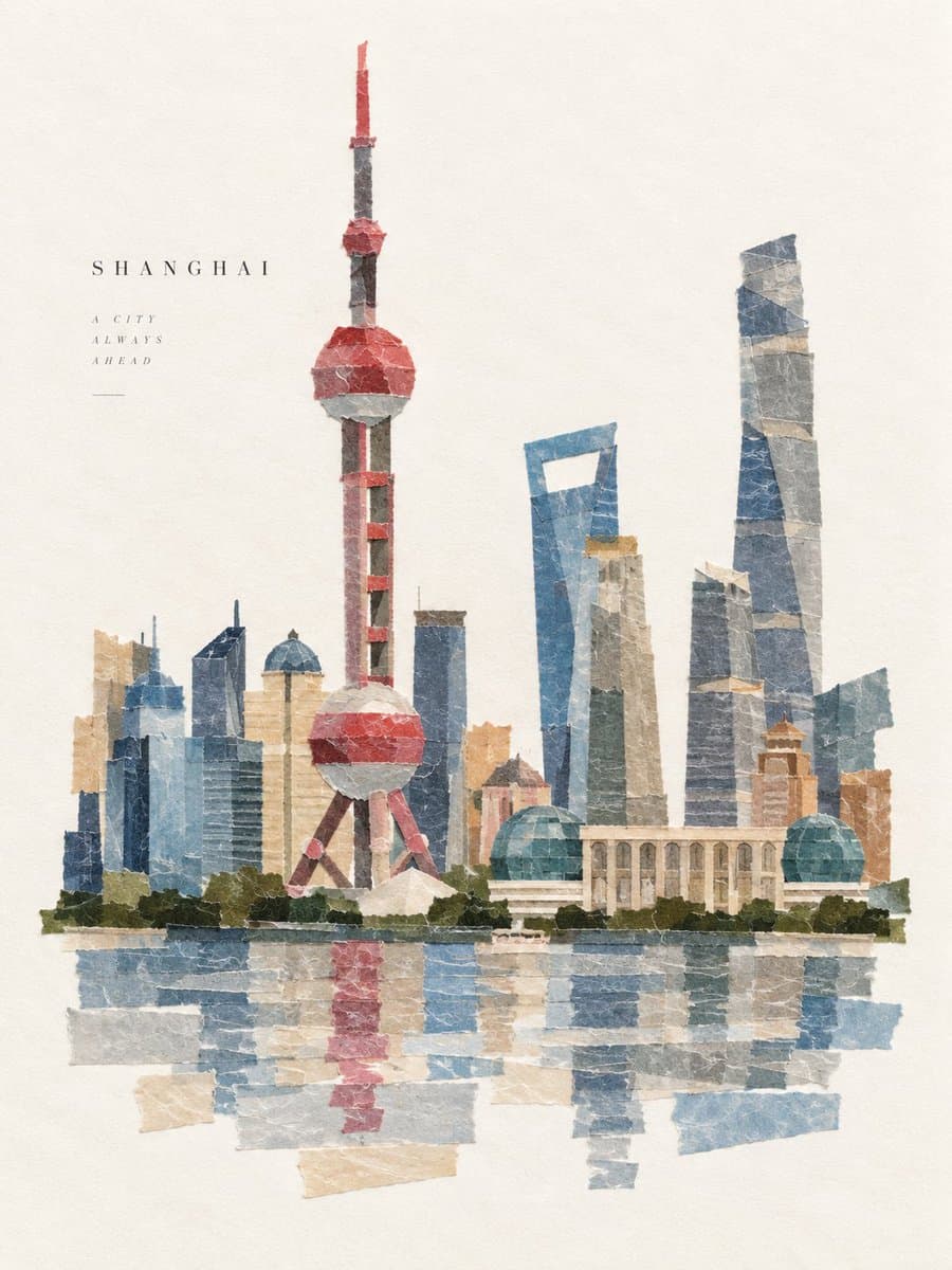 和纸胶带拼贴主题剪影