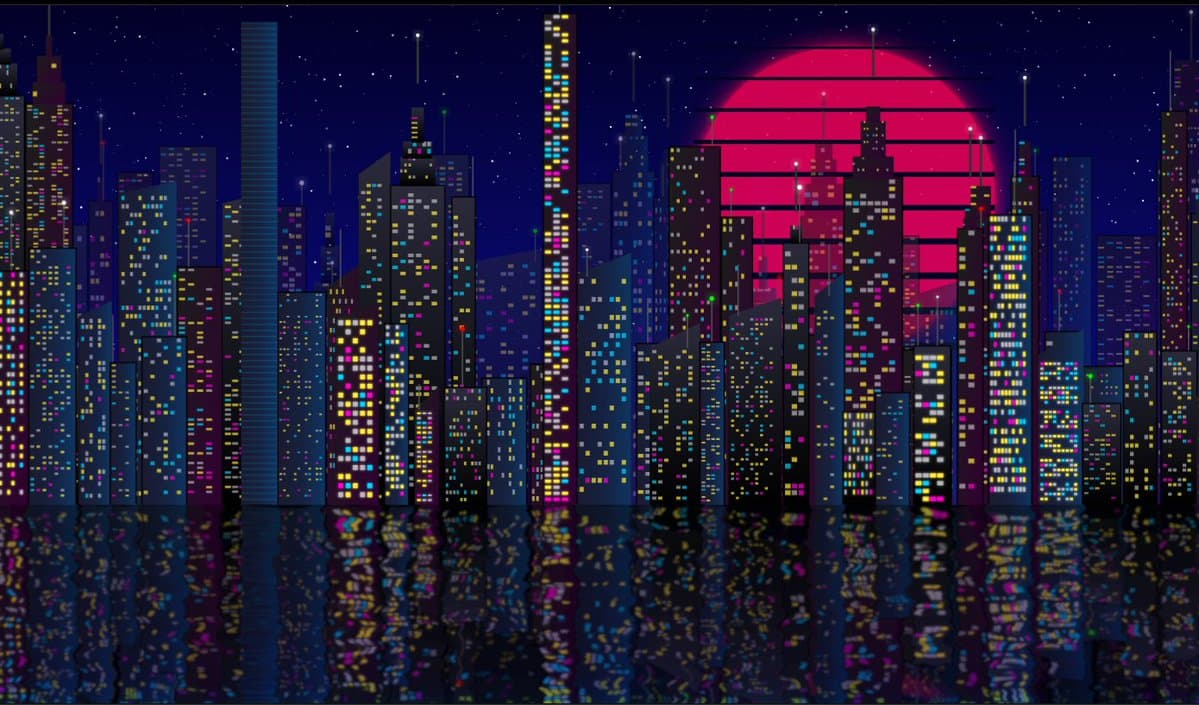 纽约天际线 SVG 单 HTML 场景