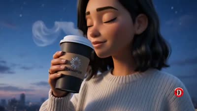 Pixar-Style 3D Coffee Ad