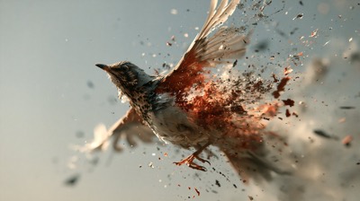 Glitch Art Song Thrush