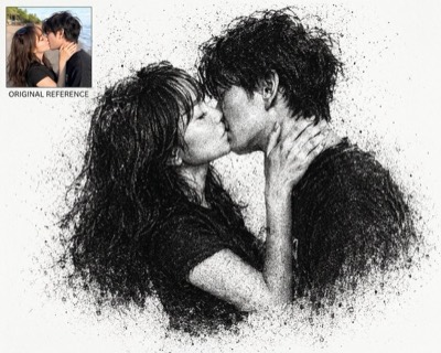 Monochrome Carbon Dust Art Style