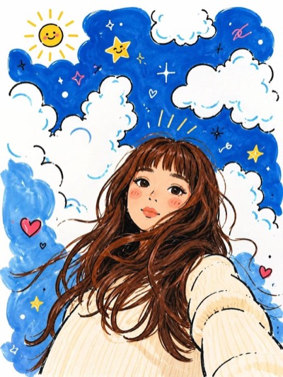 Fantasy Doodle Art Selfie