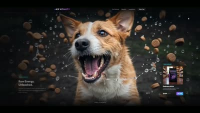 Cinematic Scrolling Pet Food Webpage