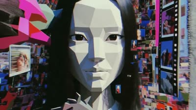 故障艺术风格多维度人脸变形
