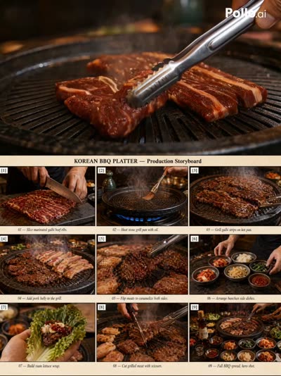 Korean Barbecue Cooking Process