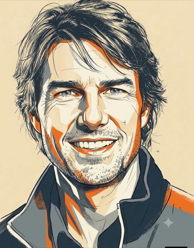Retro Two-Tone Editorial Illustration