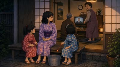 Showa-Era Retro Living Room Scene