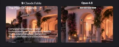 Fable and Opus Same-Prompt Scrolling Page Comparison