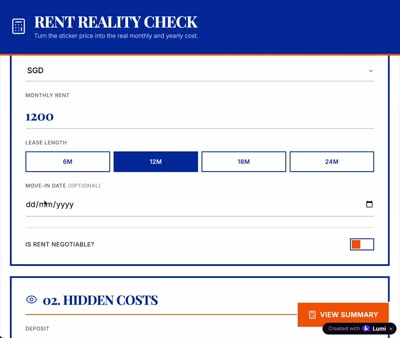 Lumi Real Cost of Renting Calculator